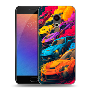 Пластиковый чехол на Meizu Pro 6 с принтом Тачки
