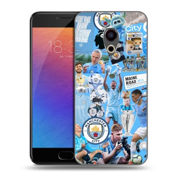 Пластиковый чехол на Meizu Pro 6 с принтом Man City Манчестер Сити