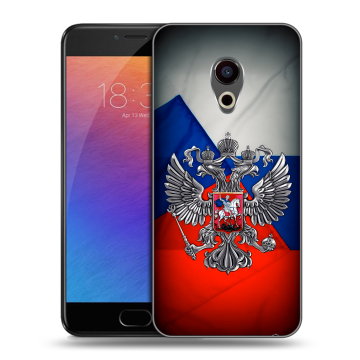 Пластиковый чехол на Meizu Pro 6 с принтом Флаг России