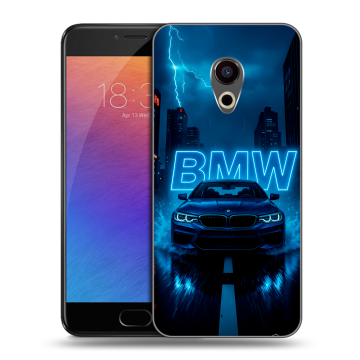 Пластиковый чехол на Meizu Pro 6 с принтом BMW БМВ