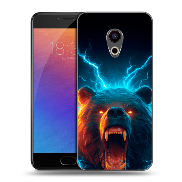Пластиковый чехол на Meizu Pro 6 с принтом Медведь