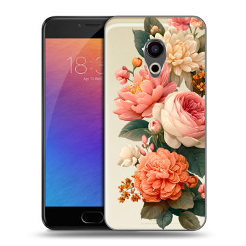 Пластиковый чехол на Meizu Pro 6 с принтом цветы