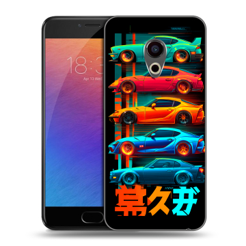 Пластиковый чехол на Meizu Pro 6 с принтом машины тачки