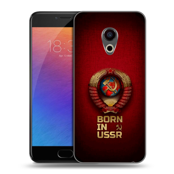 Пластиковый чехол на Meizu Pro 6 с принтом Флаг Герб СССР