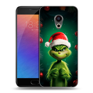 Пластиковый чехол на Meizu Pro 6 с принтом Гринч Новый год Рождество