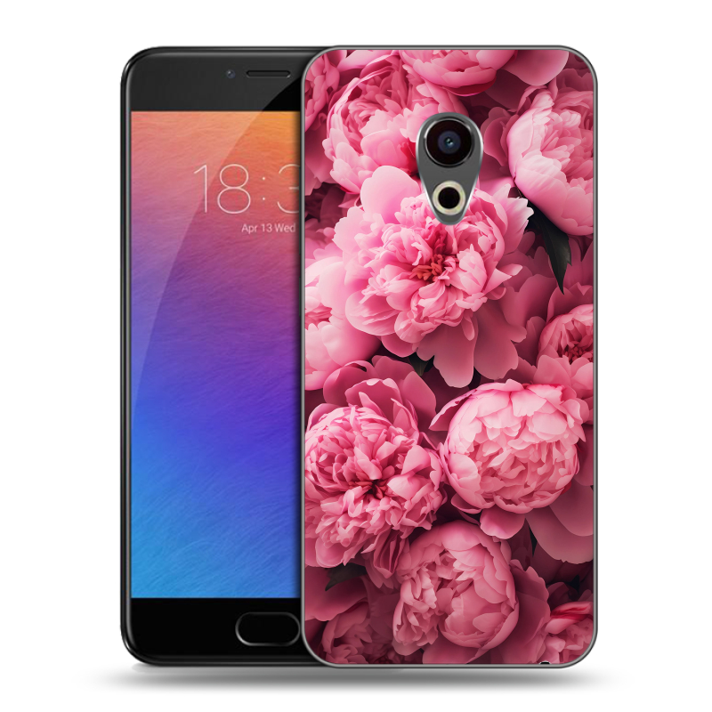 Пластиковый чехол на Meizu Pro 6 с принтом цветы пионы Пластиковый чехол на Meizu Pro 6 с принтом цветы пионы
