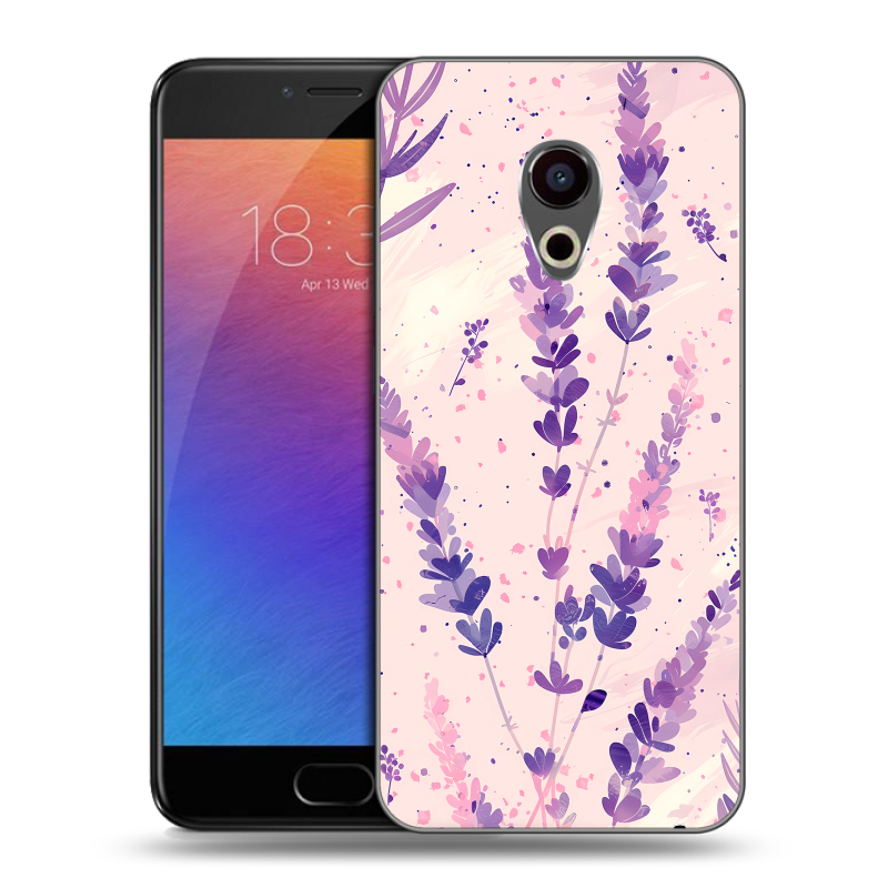 Пластиковый чехол на Meizu Pro 6 с принтом цветы лаванда Пластиковый чехол на Meizu Pro 6 с принтом цветы лаванда