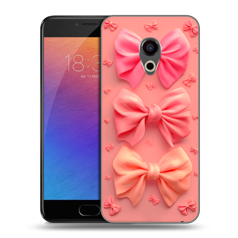 Пластиковый чехол на Meizu Pro 6 с принтом Розовые бантики Пластиковый чехол на Meizu Pro 6 с принтом Розовые бантики