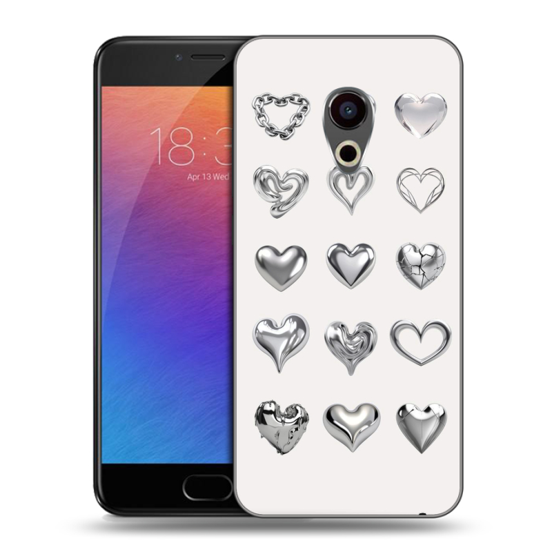 Пластиковый чехол на Meizu Pro 6 с принтом Y2K сердечки Пластиковый чехол на Meizu Pro 6 с принтом Y2K сердечки