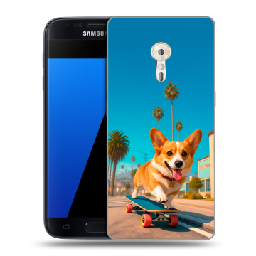 Силиконовый чехол на ZUK Z2 Pro с принтом Корги на скейте