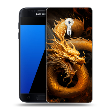 Силиконовый чехол на ZUK Z2 Pro с принтом Золотой дракон Силиконовый чехол на ZUK Z2 Pro с принтом Золотой дракон