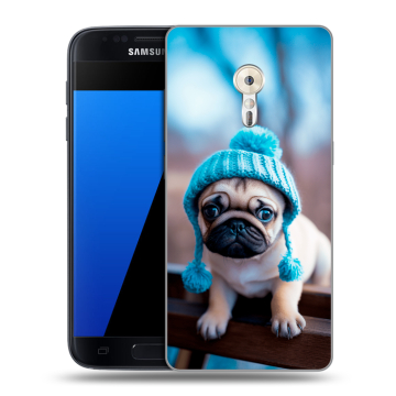Силиконовый чехол на ZUK Z2 Pro с принтом Мопс в шапке Силиконовый чехол на ZUK Z2 Pro с принтом Мопс в шапке