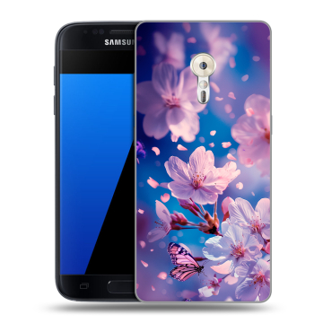 Силиконовый чехол на ZUK Z2 Pro с принтом цветы бабочки Силиконовый чехол на ZUK Z2 Pro с принтом цветы бабочки