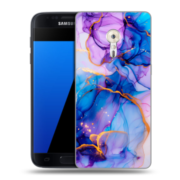 Силиконовый чехол на ZUK Z2 Pro с принтом синий мрамор