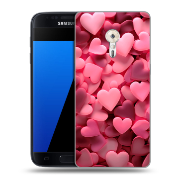 Силиконовый чехол на ZUK Z2 Pro с принтом розовые сердечки Силиконовый чехол на ZUK Z2 Pro с принтом розовые сердечки