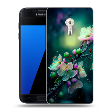 Силиконовый чехол на ZUK Z2 Pro с принтом Цветы и мрамор Силиконовый чехол на ZUK Z2 Pro с принтом Цветы и мрамор