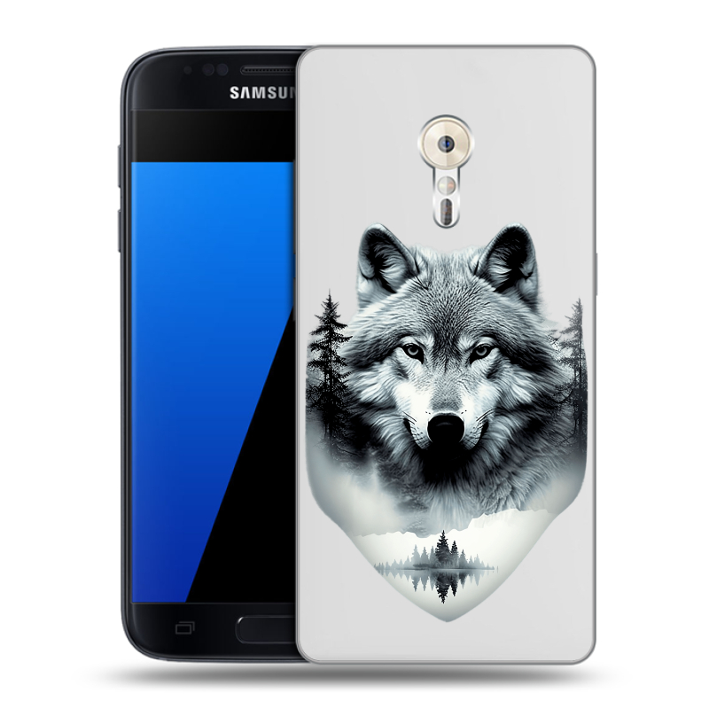 Силиконовый чехол на ZUK Z2 Pro с принтом Волк в лесу Силиконовый чехол на ZUK Z2 Pro с принтом Волк в лесу