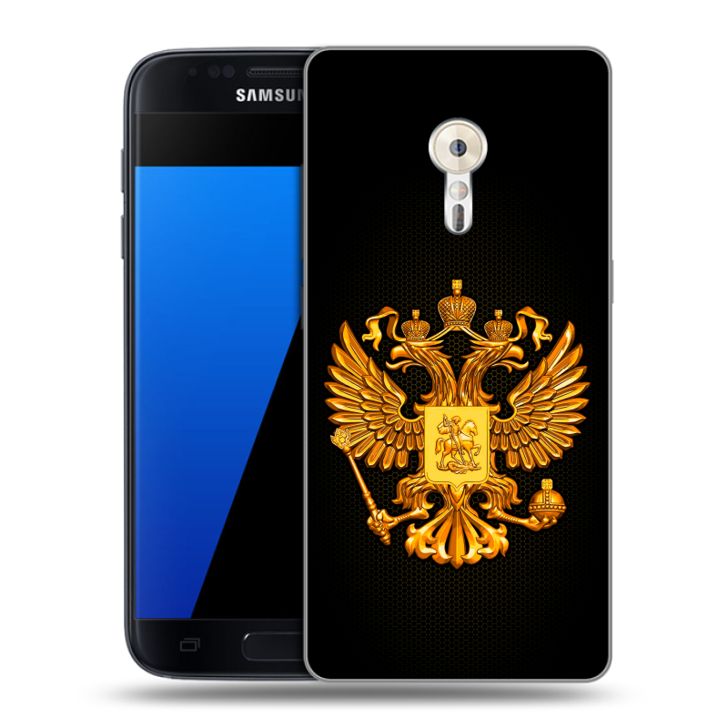 Силиконовый чехол на ZUK Z2 Pro с принтом Герб России желтый Силиконовый чехол на ZUK Z2 Pro с принтом Герб России желтый