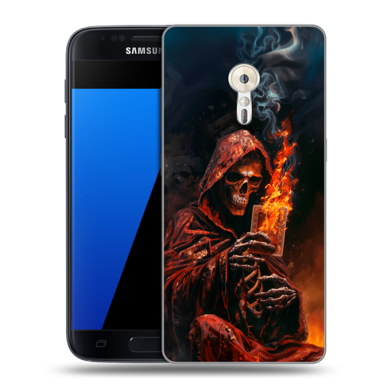 Силиконовый чехол на ZUK Z2 Pro с принтом Скелет и карты Силиконовый чехол на ZUK Z2 Pro с принтом Скелет и карты