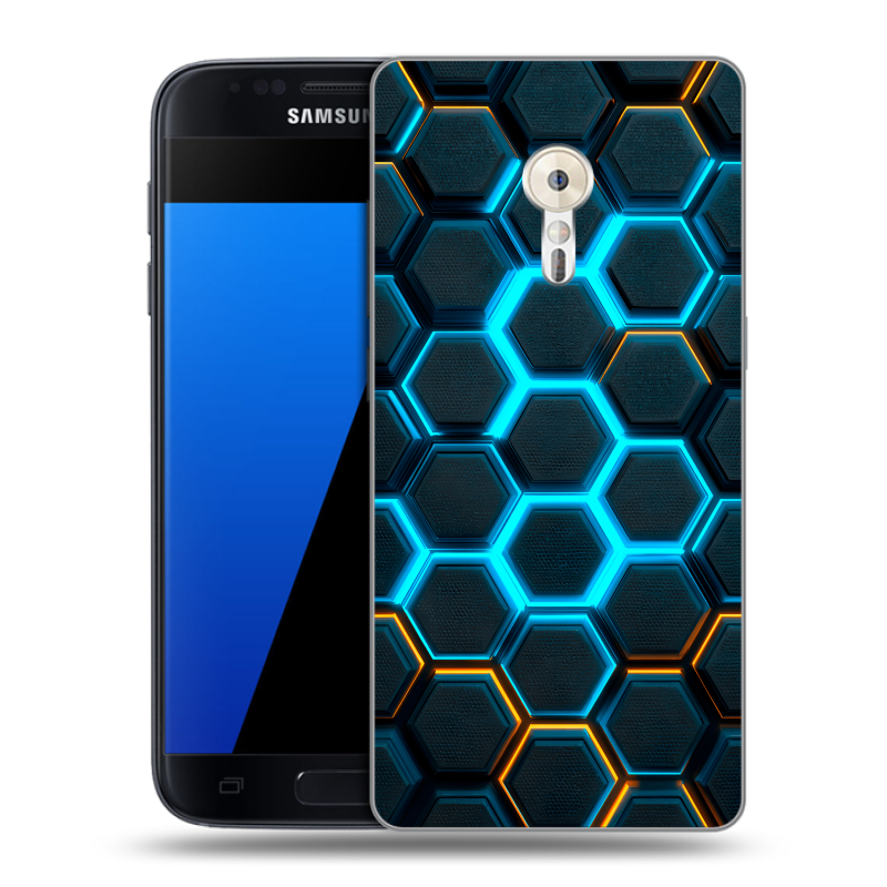 Силиконовый чехол на ZUK Z2 Pro с принтом Неоновые соты Силиконовый чехол на ZUK Z2 Pro с принтом Неоновые соты