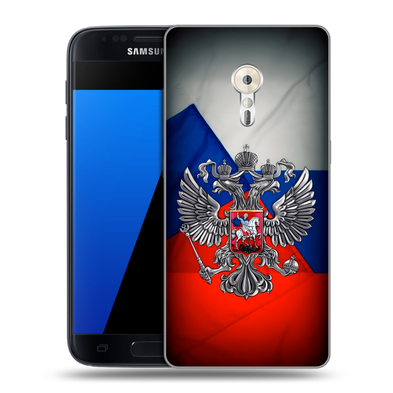 Силиконовый чехол на ZUK Z2 Pro с принтом Флаг России Силиконовый чехол на ZUK Z2 Pro с принтом Флаг России