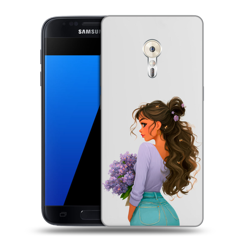 Силиконовый чехол на ZUK Z2 Pro с принтом девушка цветы Силиконовый чехол на ZUK Z2 Pro с принтом девушка цветы