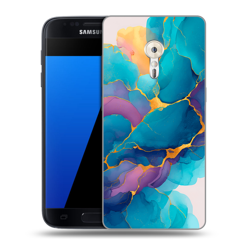 Силиконовый чехол на ZUK Z2 Pro с принтом Мрамор блестки Силиконовый чехол на ZUK Z2 Pro с принтом Мрамор блестки
