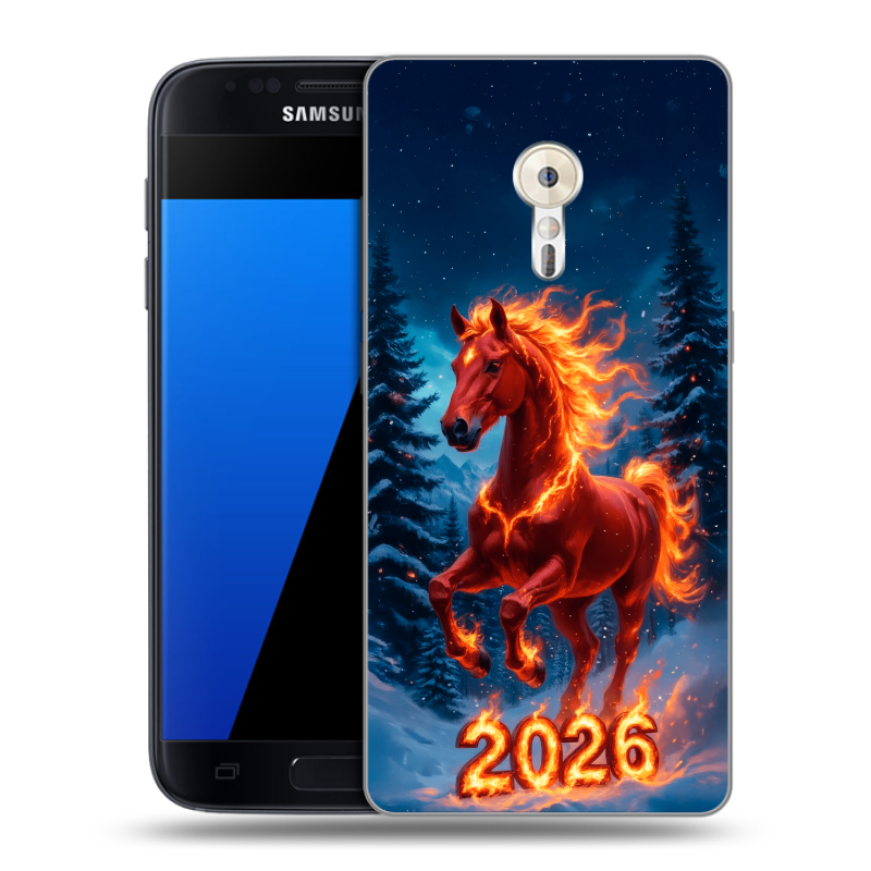 Силиконовый чехол на ZUK Z2 Pro с принтом Новый год коня Силиконовый чехол на ZUK Z2 Pro с принтом Новый год коня
