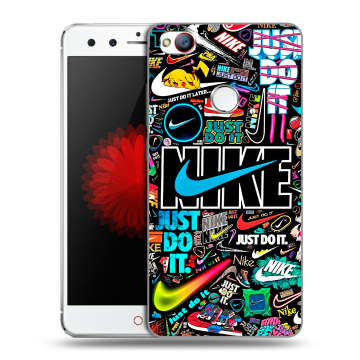 Силиконовый чехол на ZTE Nubia Z11 Mini с принтом найк nike черный Силиконовый чехол на ZTE Nubia Z11 Mini с принтом найк nike черный