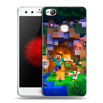 Силиконовый чехол на ZTE Nubia Z11 Mini с принтом Майнкрафт Minecraft Силиконовый чехол на ZTE Nubia Z11 Mini с принтом Майнкрафт Minecraft