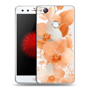 Силиконовый чехол на ZTE Nubia Z11 Mini с принтом Бежевые цветы