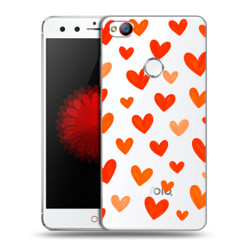 Силиконовый чехол на ZTE Nubia Z11 Mini с принтом Сердечки