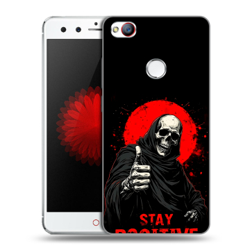Силиконовый чехол на ZTE Nubia Z11 Mini с принтом смешной скелет