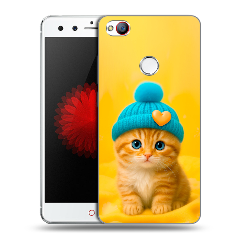 Силиконовый чехол на ZTE Nubia Z11 Mini с принтом Котенок в шапке Силиконовый чехол на ZTE Nubia Z11 Mini с принтом Котенок в шапке