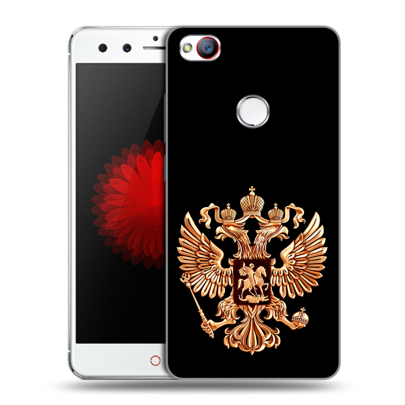 Пластиковый чехол на ZTE Nubia Z11 Mini с принтом Герб России золотой Пластиковый чехол на ZTE Nubia Z11 Mini с принтом Герб России золотой