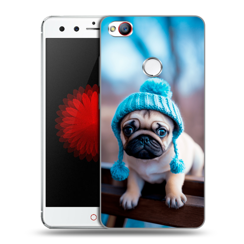 Пластиковый чехол на ZTE Nubia Z11 Mini с принтом Мопс в шапке Пластиковый чехол на ZTE Nubia Z11 Mini с принтом Мопс в шапке