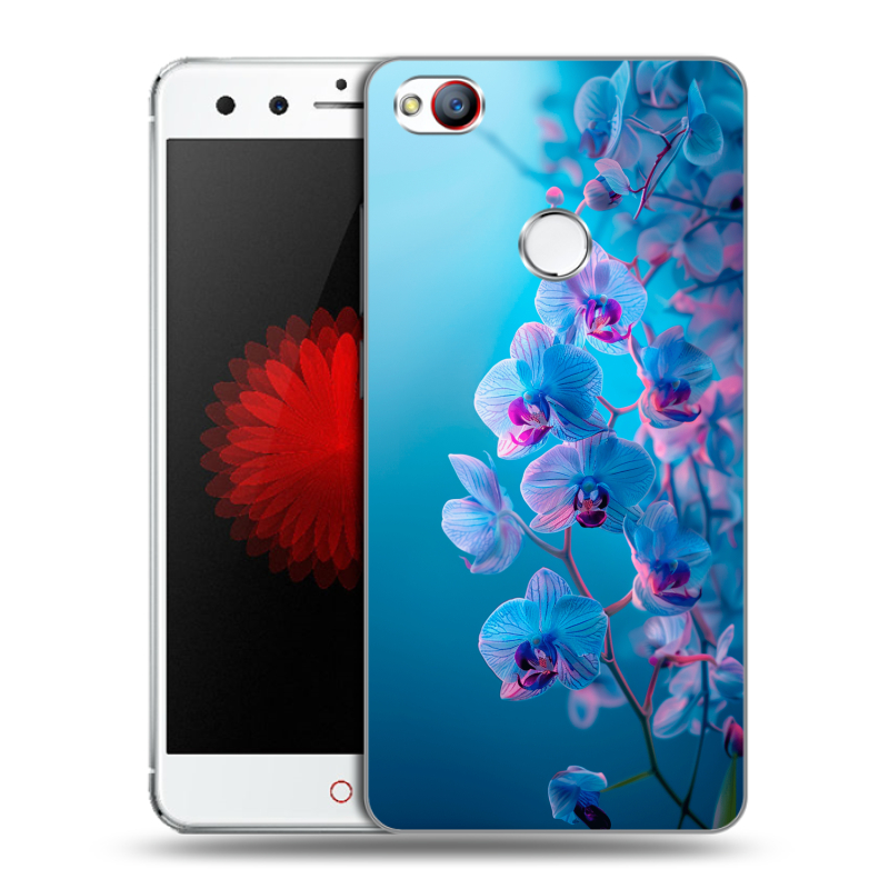 Пластиковый чехол на ZTE Nubia Z11 Mini с принтом голубые орхидеи Пластиковый чехол на ZTE Nubia Z11 Mini с принтом голубые орхидеи