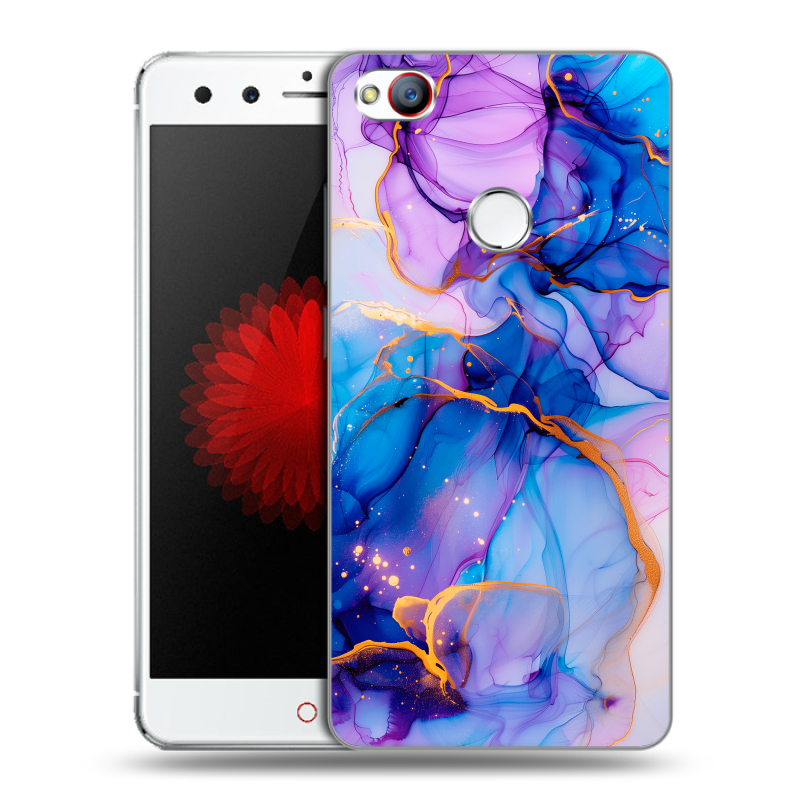 Силиконовый чехол на ZTE Nubia Z11 Mini с принтом синий мрамор Силиконовый чехол на ZTE Nubia Z11 Mini с принтом синий мрамор
