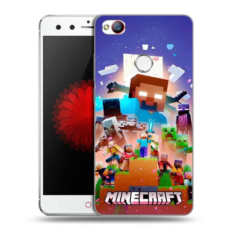 Силиконовый чехол на ZTE Nubia Z11 Mini с принтом Майнкрафт Minecraft Силиконовый чехол на ZTE Nubia Z11 Mini с принтом Майнкрафт Minecraft