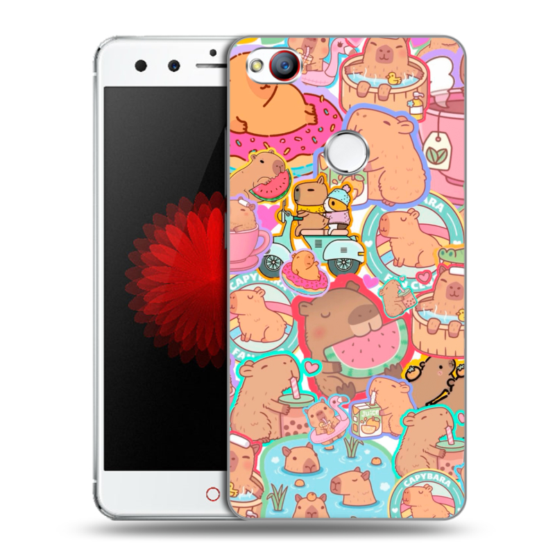 Пластиковый чехол на ZTE Nubia Z11 Mini с принтом капибары Пластиковый чехол на ZTE Nubia Z11 Mini с принтом капибары