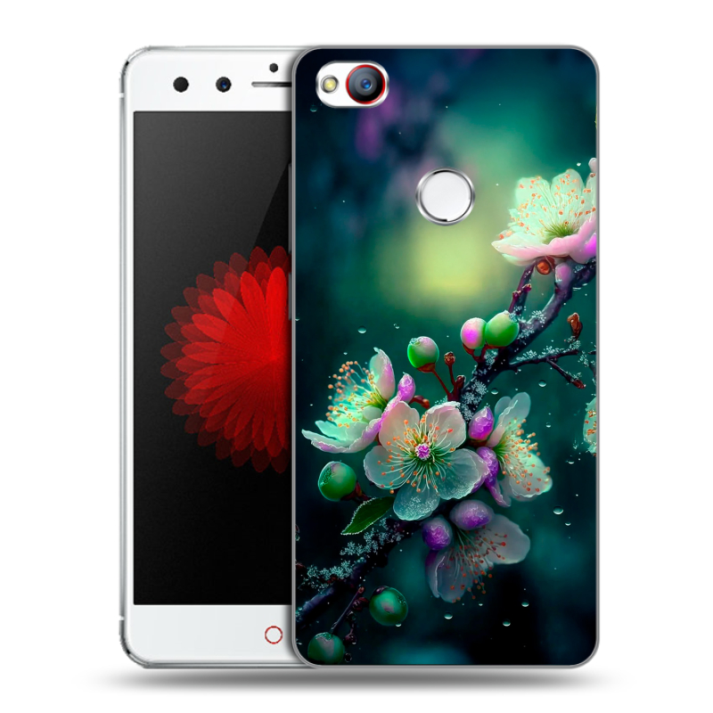 Пластиковый чехол на ZTE Nubia Z11 Mini с принтом Цветы и мрамор Пластиковый чехол на ZTE Nubia Z11 Mini с принтом Цветы и мрамор