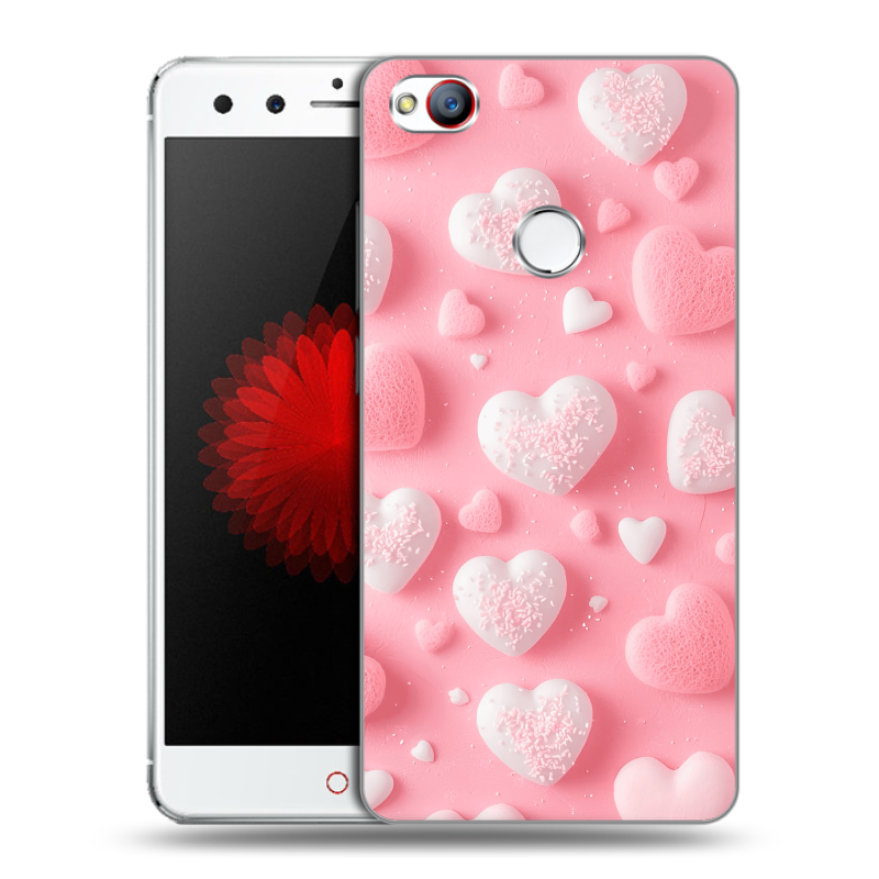 Силиконовый чехол на ZTE Nubia Z11 Mini с принтом Сердечки Силиконовый чехол на ZTE Nubia Z11 Mini с принтом Сердечки