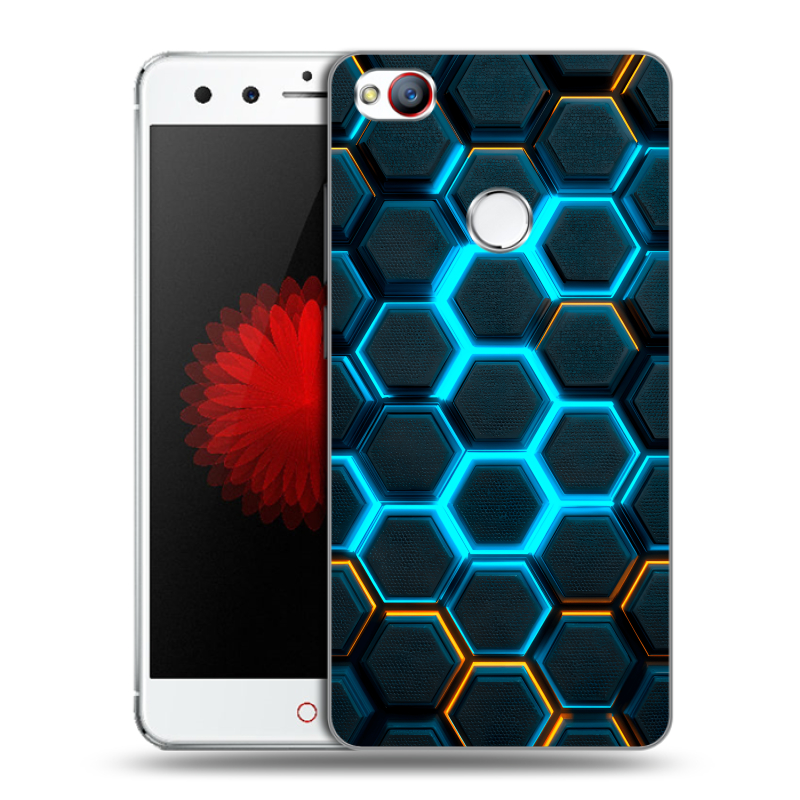 Силиконовый чехол на ZTE Nubia Z11 Mini с принтом Неоновые соты Силиконовый чехол на ZTE Nubia Z11 Mini с принтом Неоновые соты