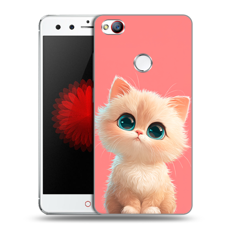 Силиконовый чехол на ZTE Nubia Z11 Mini с принтом Розовый котенок Силиконовый чехол на ZTE Nubia Z11 Mini с принтом Розовый котенок