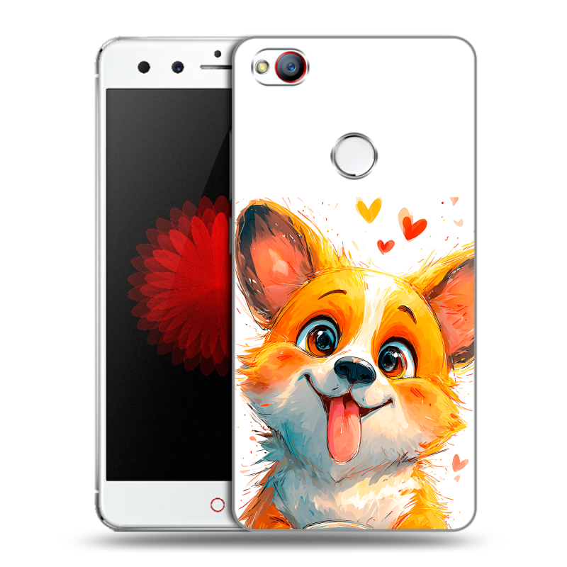 Пластиковый чехол на ZTE Nubia Z11 Mini с принтом корги Пластиковый чехол на ZTE Nubia Z11 Mini с принтом корги