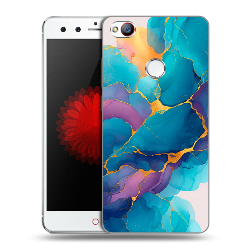 Пластиковый чехол на ZTE Nubia Z11 Mini с принтом Мрамор блестки Пластиковый чехол на ZTE Nubia Z11 Mini с принтом Мрамор блестки