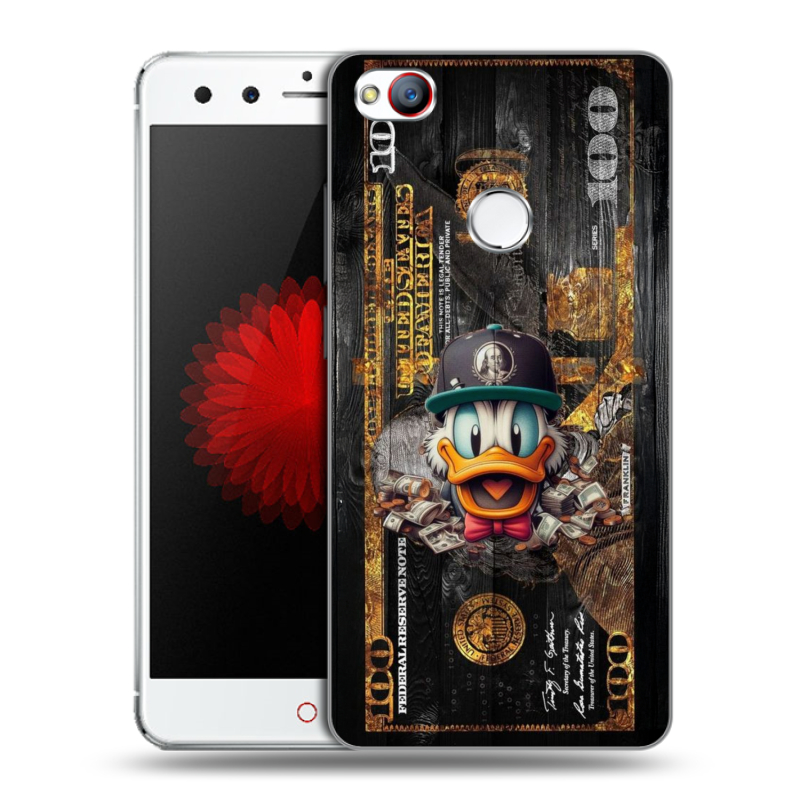 Пластиковый чехол на ZTE Nubia Z11 Mini с принтом Дональд Дак Доллар Пластиковый чехол на ZTE Nubia Z11 Mini с принтом Дональд Дак Доллар