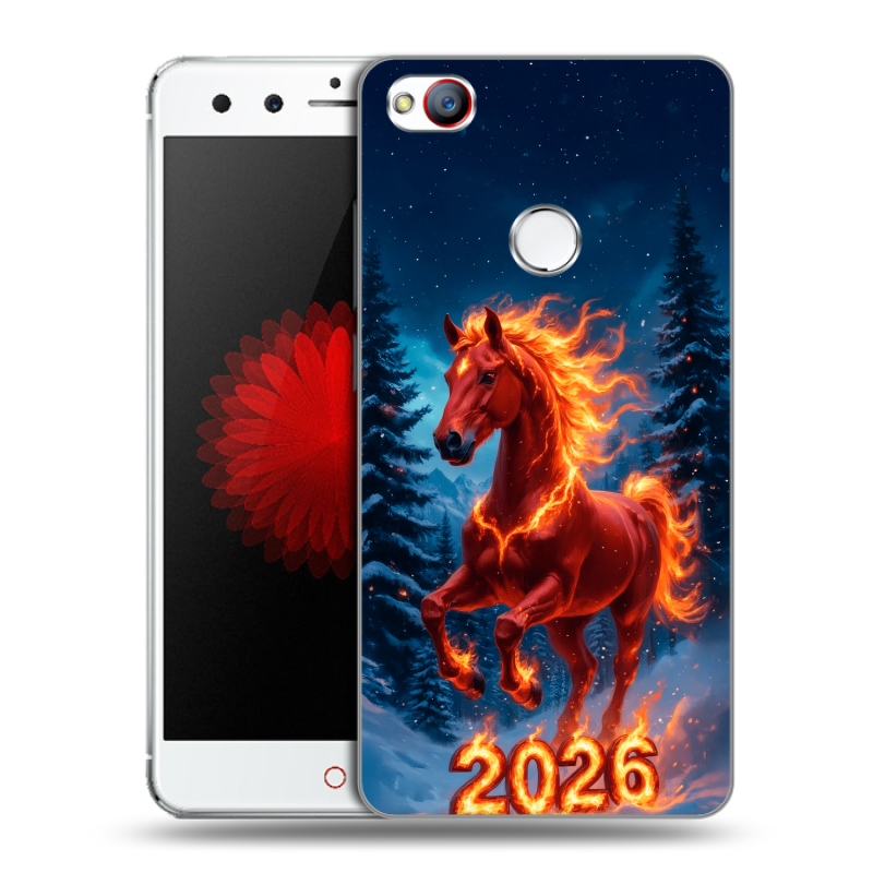 Силиконовый чехол на ZTE Nubia Z11 Mini с принтом Новый год коня Силиконовый чехол на ZTE Nubia Z11 Mini с принтом Новый год коня