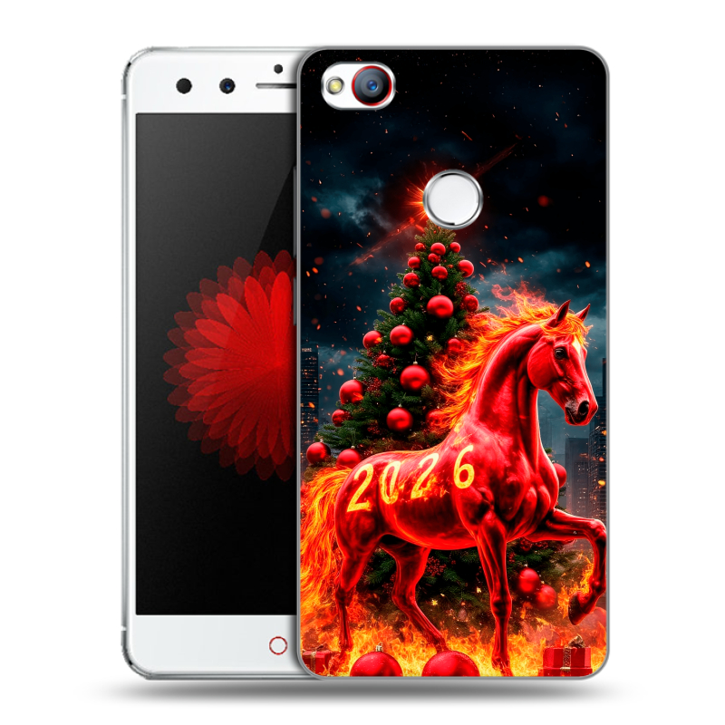 Пластиковый чехол на ZTE Nubia Z11 Mini с принтом Новый год Пластиковый чехол на ZTE Nubia Z11 Mini с принтом Новый год