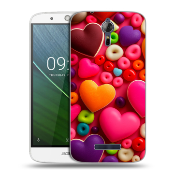 Силиконовый чехол на Acer Liquid Zest Plus с принтом Сердечки Силиконовый чехол на Acer Liquid Zest Plus с принтом Сердечки
